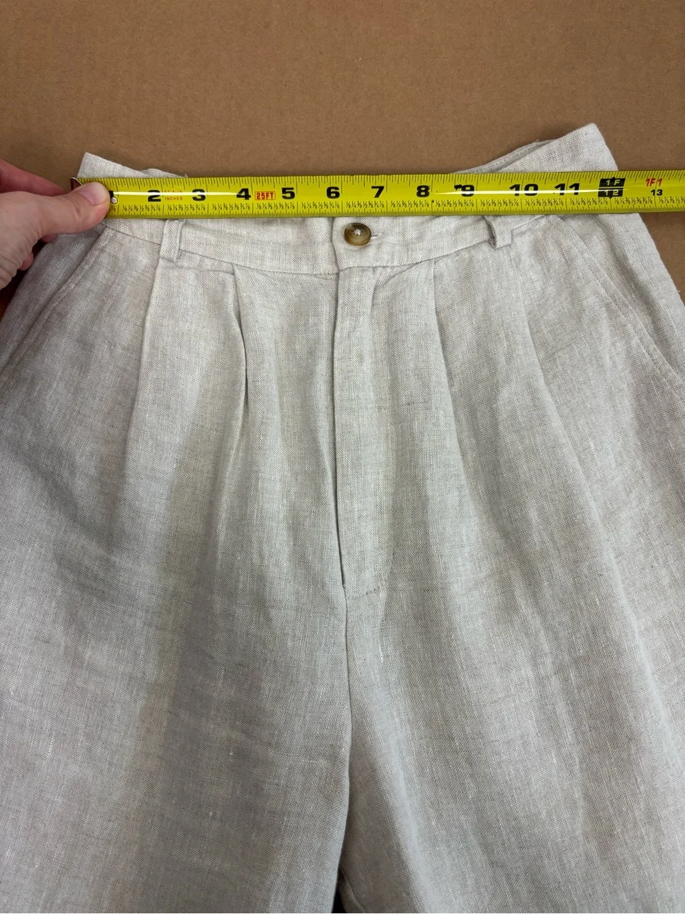 Reformation Mason Linen Pant in Oatmeal Size 0